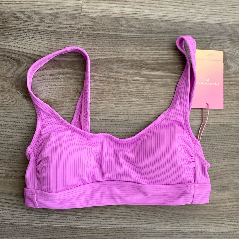 NWT Stoney Clover Lane Swim Top | Purple Bikini Top Tank Scoop Neck| XS